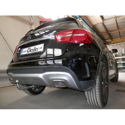 M134A GALIA Полностью оцинкованный фаркоп на Mercedes GLA-Class 2014-2019, Infiniti Q30 2016-2019, Infiniti QX30 2016-2019. Подрозетник убирается за бампер. Тип шара: A. Установка без выреза бампера. Нагрузки: 2000/100 кг, масса фаркопа 16,22 кг
