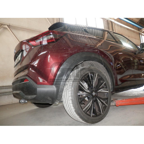 N059A GALIA Полностью оцинкованный фаркоп на Nissan Juke 2019-. Тип шара: A. Невидимый вырез бампера. Нагрузки: 1600/100 кг, масса фаркопа 15,42 кг