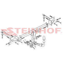 O-129 STEINHOF Фаркоп на Opel Corsa D хетчбек 3/5 дверей (кроме flex-fix и OPC) 10/2006-2014, Opel Corsa E хетчбек 3/5 дверей (кроме flex-fix) 2014-2019. Требуется подрезка бампера. Ти