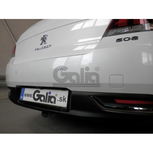 P043C GALIA Полностью оцинкованный фаркоп на Peugeot 508 седан, кроме GT 2011-2019. Подрозетник убирается за бампер. Тип шара: C (горизонтальный съемный). Невидимый вырез бампера. Нагрузки: 1900/75 кг, масса фаркопа 23,57 кг