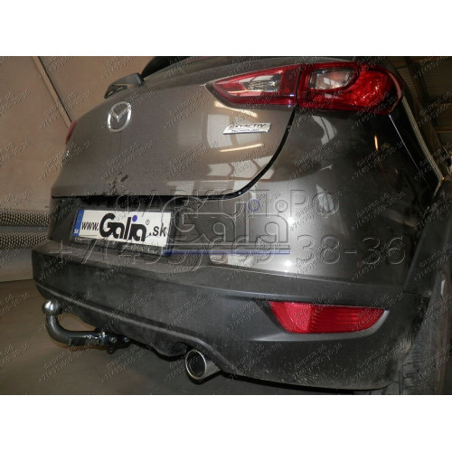 M137C GALIA Полностью оцинкованный фаркоп на Mazda CX-3 2015-. Подрозетник убирается за бампер. Тип шара: C (горизонтальный съемный). Невидимый вырез бампера. Нагрузки: 1800/80 кг, масса фаркопа 17,07 кг