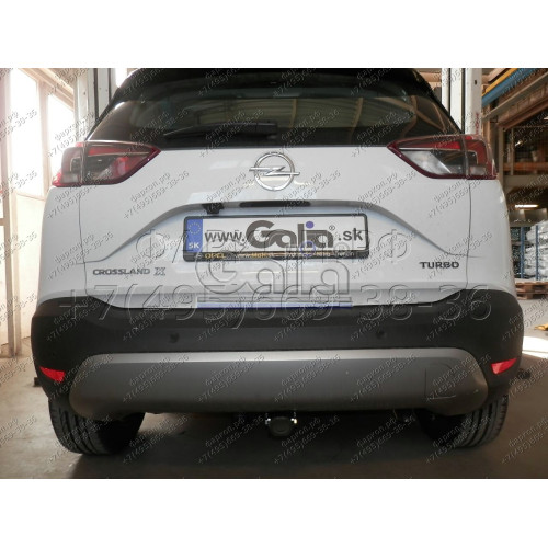 O070A GALIA Полностью оцинкованный фаркоп на Opel Crossland X 2017-2021, Opel Crossland 2021-2024. Тип шара: A. Невидимый вырез бампера. Нагрузки: 1200/60 кг, масса фаркопа 14,02 кг