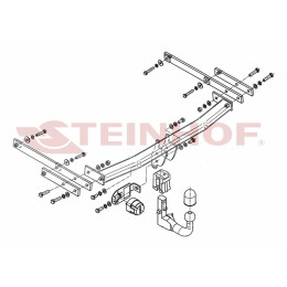 R-046 STEINHOF Фаркоп на Renault Latitude 2010-2015. Требуется подрезка бампера. Тип шара: AV (вертикальное быстросъемное крепление шара на ключе). Нагрузки: 1700/