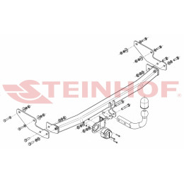 R-136 STEINHOF Фаркоп на Renault Twingo хетчбек 3 двери 2007-2014. Требуется подрезка бампера. Тип шара: A. Нагрузки: 400/65 кг, масса фаркопа 12,95 кг (без электрики 