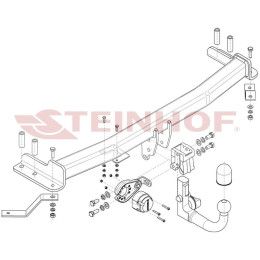 S-479 STEINHOF Фаркоп на SsangYong Stavic 2WD / 4WD 2013-2019. Требуется подрезка бампера. Тип шара: AV (вертикальное быстросъемное крепление шара на ключе). Нагруз