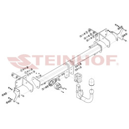 S-483 STEINHOF Фаркоп на KGM Korando 2023-, SsangYong Korando (CW) 2WD/4WD (также AdBlue) 2019-2023. Требуется подрезка бампера. Тип шара: AV (вертикальное быстросъемное креплени