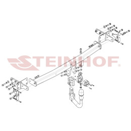 S-484 STEINHOF Фаркоп на KGM Tivoli 2023-, SsangYong Tivoli II 2WD/4WD (также AdBlue) 2019-2023 без подрезки бампера. Тип шара: AV (вертикальное быстросъемное крепление шара на 