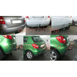 S102-A Лидер-плюс ТСУ для Skoda Fabia хетчбек 2007-2014 без выреза бампера. Нагрузки: 1100/75 кг, масса фаркопа 13,62 кг, требуется 2 сверления (без электрики в 