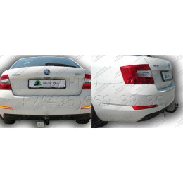 S108-A Лидер-плюс ТСУ для Skoda Octavia III лифтбек (5E3) 2013-2020. Требуется подрезка бампера. Нагрузки: 1300/75 кг, масса фаркопа 14,26 кг (без электрики в компле