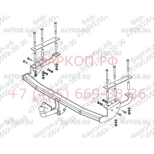 SZ 11 AVTOS Фаркоп на Suzuki SX4 хетчбек 5 дверей 2006-2013. Необходима подрезка бампера. Тип шара: A. Нагрузки: 1000/75 кг, масса фаркопа 17 кг (без электрики в комплекте)