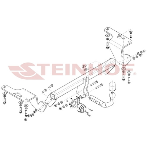 T-096 STEINHOF Фаркоп на Toyota Corolla седан E15 2007-2010 (требуется подрезка бампера), Toyota Avensis седан T27 2009-2018 (без снятия и подрезки бампера), Toyota Auris Touring Sports универсал 2013-2018 (без снятия и подрезки бампера). Тип шара: A. Наг