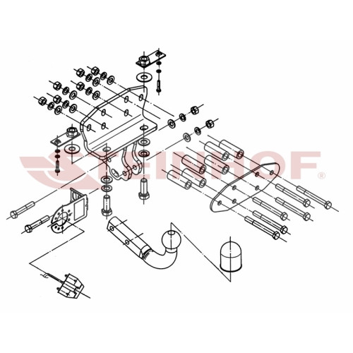 T-170 STEINHOF Фаркоп на Toyota Land Cruiser 200 2008-2021, Lexus LX 2008-2021. Требуется подрезка бампера. Тип шара: A. Нагрузки: 3500/140 кг, масса фаркопа 9,9 кг (без электрики в комплекте)