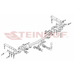 T-195 STEINHOF Фаркоп на Toyota RAV4 2013-2019. Требуется подрезка бампера. Тип шара: AH (горизонтальное быстросъемное крепление шара на ключе). Нагрузки: 2200/9