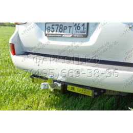 T110-F(N) Лидер-плюс ТСУ (с металлич. пластиной) для Toyota Land Cruiser 200 2007-2021, Lexus LX570 2007-2021, Lexus LX450d 2015-2021 без снятия и выреза бампера. Тип шара: F. Нагрузки