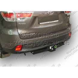 T120-FC Лидер-плюс ТСУ для Toyota Highlander 2014-2020. Необходим вырез под кронштейн в боковой части защиты бампера. Нагрузки: 1200/50 кг, масса фаркопа 21 кг (б