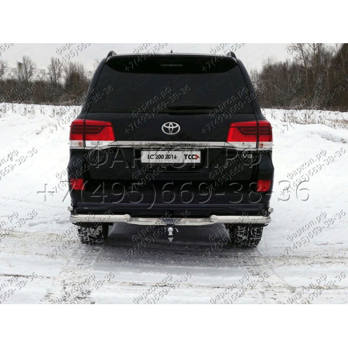 TCU00047 ТСС Фаркоп на Toyota Land Cruiser 200 Executive/Executive Lounge 2016-2021, Toyota Land Cruiser 200 TRD 2019-2021 с накладкой с надписью Land Cruiser без подрезки бампера. Тип шара: E (шаровый узел под американский квадрат). Нагрузки: 1500/100 кг