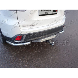 TCU00060 ТСС Фаркоп на Toyota Highlander 2014-2020 с накладкой с надписью Highlander без подрезки бампера. Тип шара: E (шаровый узел под американский квадрат). Наг