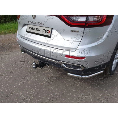 TCU00081 ТСС Фаркоп на Renault Koleos 2017-2020 без подрезки бампера. Тип шара: E (шаровый узел под американский квадрат). Нагрузки: 1600/100 кг