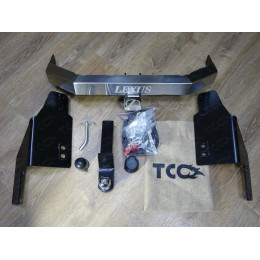TCU00084 ТСС Фаркоп на Lexus GX460 2009-2019 с накладкой с надписью Lexus без подрезки бампера. Тип шара: E (шаровый узел под американский квадрат). Нагрузки: 