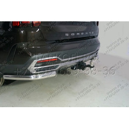 TCU00163 ТСС Фаркоп на Kia Sorento 2020-. Требуется подрезка бампера. Тип шара: E (шаровый узел под американский квадрат). Нагрузки: 1500/80 кг