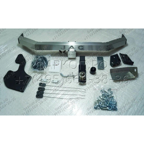 TCU00309 ТСС Фаркоп на JAC T6 2021-, JAC T8 Pro 2023- без подрезки бампера. Тип шара: E (шаровый узел под американский квадрат). Нагрузки: 2500/100 кг