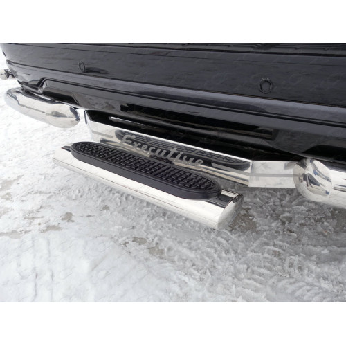 TCU00045 ТСС Фаркоп на Toyota Land Cruiser 200 Executive/Executive Lounge 2016-2021 с накладкой с надписью Executive без подрезки бампера. Тип шара: E (шаровый узел под американский квадрат). Нагрузки: 1500/100 кг