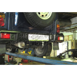 FA 0644-E Бизон Фаркоп на UAZ Hunter 2001- без подрезки бампера. Тип шара: E (легкосъемный шар под квадрат). Нагрузки: 3000/120 кг. Не комплектуется электрико