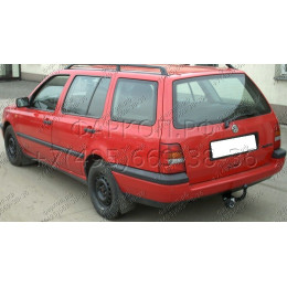 V-054 STEINHOF Фаркоп на Volkswagen Golf III универсал 10/1993-07/1999. Требуется подрезка бампера. Тип шара: A. Нагрузки: 1500/75 кг, масса фаркопа 15,7 кг (без электрики