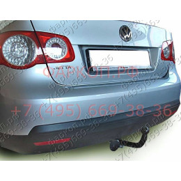 V105-A Лидер-плюс ТСУ для Volkswagen Jetta седан 2005-2010 без выреза бампера. Нагрузки: 1200/75 кг, масса фаркопа 16,06 кг, требуется 2 сверления (без электрики в 