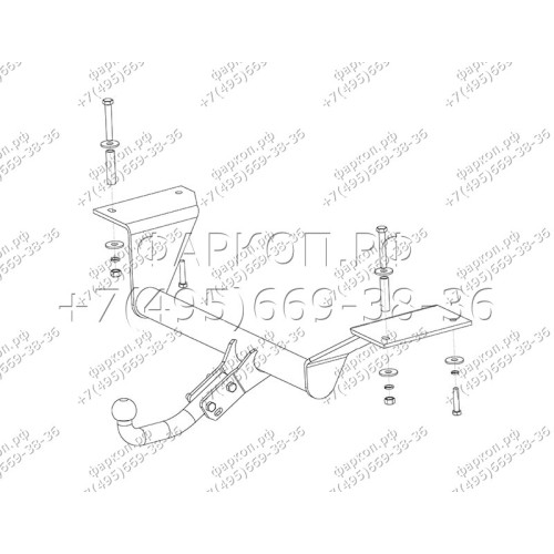 HN 01 AVTOS Фаркоп на Honda CR-V 1997-2002 без подрезки бампера. Тип шара: A. Нагрузки: 1200/75 кг, масса фаркопа 25 кг (без электрики в комплекте)
