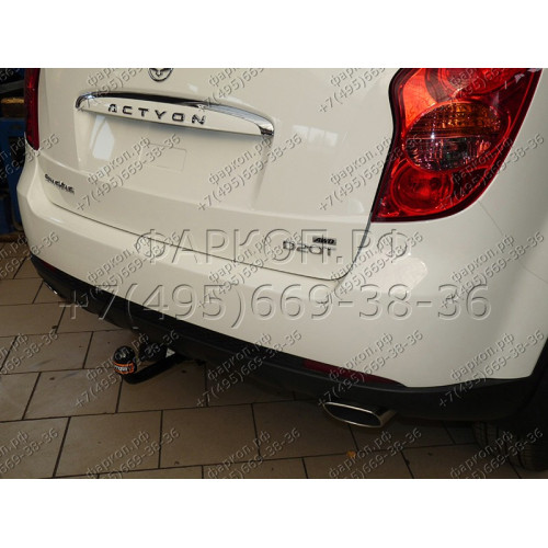 SY 011 AVTOS Фаркоп на SsangYong Actyon 2011-2015 без подрезки бампера. Тип шара: A. Нагрузки: 1200/75 кг, масса фаркопа 15,5 кг (без электрики в комплекте)