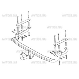 SZ 11 AVTOS Фаркоп на Suzuki SX4 хетчбек 5 дверей 2006-2013. Необходима подрезка бампера. Тип шара: A. Нагрузки: 1000/75 кг, масса фаркопа 17 кг (без электрики в к