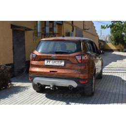 FKG-12-991122.00 PT GROUP Фаркоп на Ford Kuga 2012-2019 без подрезки бампера. Тип шара: E (легкосъемный шар под квадрат). Нагрузки: 2000/100 кг, масса фаркопа 20,9 кг (бе