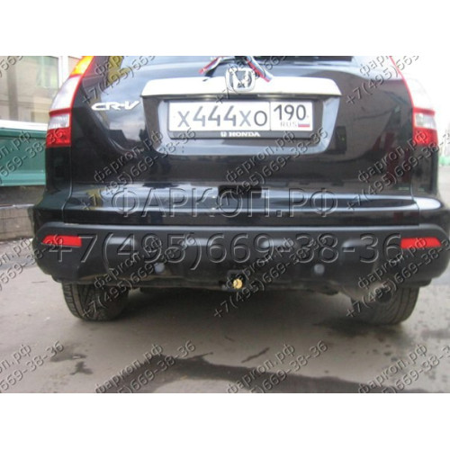 FA 0511-E Бизон Фаркоп на Honda CR-V 2006-2013. Требуется подрезка бампера. Тип шара: E (легкосъемный шар под квадрат). Нагрузки: 2500/120 кг. Не комплектуется электрикой