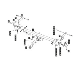 079126 TOWRUS Фаркоп на Citroen Jumper L1, L2, L3 2006-, Peugeot Boxer L1, L2, L3 2006-, FIAT Ducato L1, L2, L3 2006-, Opel Movano C L1, L2, L3 2021-, Toyota Proace City Max L1, L2, L3 2024-. Невидимая подрезка бампера. Т