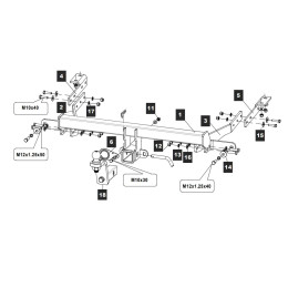 079131 TOWRUS Фаркоп на Citroen Berlingo L1, L2 2008-2018, 2018-, Peugeot Partner L1, L2 2008-2018, 2018-, Opel Combo L1, L2 2018-, FIAT Doblo L1, L2 2022-, Toyota Proace City L1, L2 2019-, Peugeot Rifter L1, L2 2019- без снятия и выр