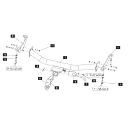 15179532 BALTEX Фаркоп на Infiniti QX56 2004-2010 без снятия и выреза бампера. Тип шара: E. Нагрузки: 2800/150 кг, масса фаркопа 24 кг (без электрики в комплекте)
