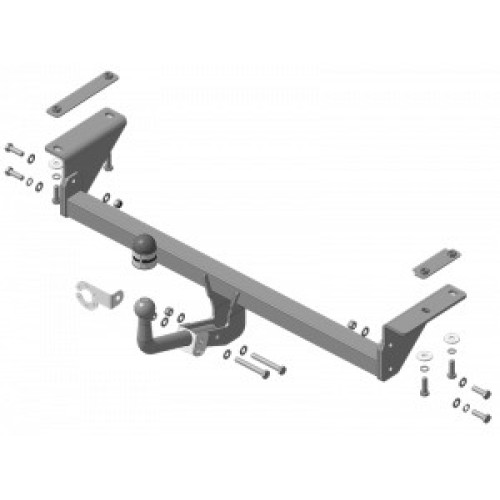 91413-A MOTODOR Фаркоп с оцинкованным шаром на Nissan Qashqai 2007-2014, Qashqai 2014-2021 (в т.ч. Qashqai +2) без выреза бампера. Тип шара: A. Нагрузки 1500/75 кг, масса фаркопа 16,6 кг (без электрики в комплекте)
