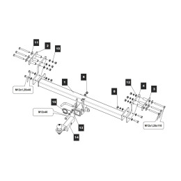 259513 TOWRUS Фаркоп на Volvo XC90 2002-2014. Невидимая подрезка бампера. Тип шара: EA (E с антистуком). Нагрузки: 2000/90 кг, масса фаркопа 23,5 кг (без электрики в к