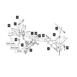 289241 TOWRUS Фаркоп на GAC GS8 2023-. Необходима подрезка бампера. Тип шара: EA (E с антистуком). Нагрузки: 1600/75 кг, масса фаркопа 27,8 кг (без электрики в ком
