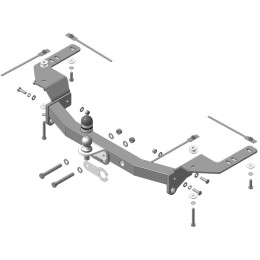 92503-FE MOTODOR Фаркоп с оцинкованным шаром на Toyota Land Cruiser 200 2007-2021 (кроме комплектаций Excalibur и Executive), Lexus LX 2007-2021 без выреза в бампере. Тип шара: FE. Наг