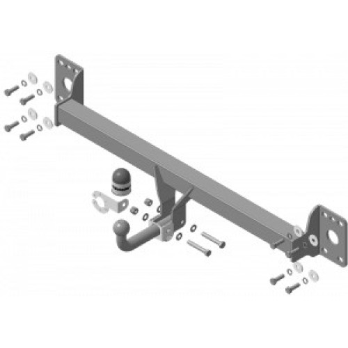 92706-A MOTODOR Фаркоп с оцинкованным шаром на Audi Q7 2007-2015, Volkswagen Touareg 2002-2010, 2010-2018. Необходима подрезка бампера. Тип шара: A. Нагрузки: 2000/75 кг, масса фаркопа 15,9 кг (без электрики в комплекте)