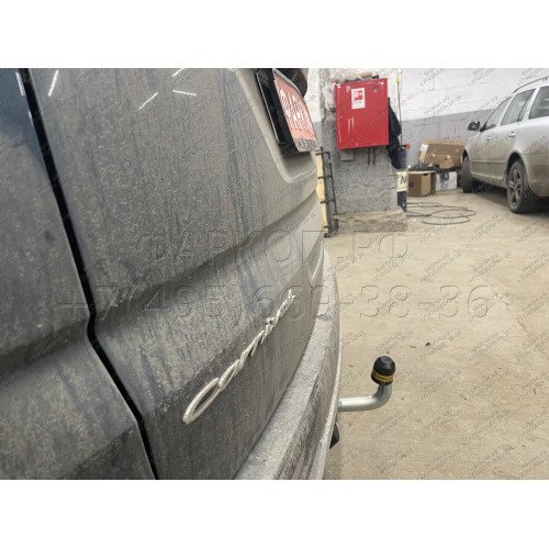 91009-A MOTODOR Фаркоп с оцинкованным шаром на Kia Carnival 2021- без выреза в бампере. Тип шара: A. Нагрузки 2000/100 кг, масса фаркопа 20,1 кг (без электрики в комплекте)