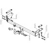 91413-A MOTODOR Фаркоп с оцинкованным шаром на Nissan Qashqai 2007-2014, Qashqai 2014-2021 (в т.ч. Qashqai +2) без выреза бампера. Тип шара: A. Нагрузки 1500/75 кг, масса фаркопа 16,6 кг (без электрики в комплекте)