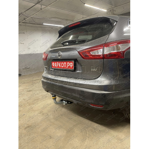 91413-A MOTODOR Фаркоп с оцинкованным шаром на Nissan Qashqai 2007-2014, Qashqai 2014-2021 (в т.ч. Qashqai +2) без выреза бампера. Тип шара: A. Нагрузки 1500/75 кг, масса фаркопа 16,6 кг (без электрики в комплекте)