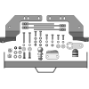 92503-FE MOTODOR Фаркоп с оцинкованным шаром на Toyota Land Cruiser 200 2007-2021 (кроме комплектаций Excalibur и Executive), Lexus LX 2007-2021 без выреза в бампере. Тип шара: FE. Нагрузки: 2000/120 кг, масса фаркопа 18 кг (без электрики в комплекте)