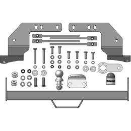 92503-FE MOTODOR Фаркоп с оцинкованным шаром на Toyota Land Cruiser 200 2007-2021 (кроме комплектаций Excalibur и Executive), Lexus LX 2007-2021 без выреза в бампере. Тип шара: FE. Наг