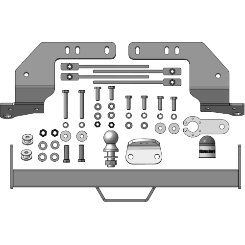 92503-FE MOTODOR Фаркоп с оцинкованным шаром на Toyota Land Cruiser 200 2007-2021 (кроме комплектаций Excalibur и Executive), Lexus LX 2007-2021 без выреза в бампере. Тип шара: FE. Нагрузки: 2000/120 кг, масса фаркопа 18 кг (без электрики в комплекте)