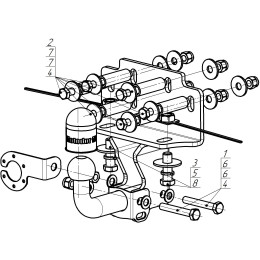92512-A MOTODOR Фаркоп с оцинкованным шаром на Toyota Land Cruiser 200 2007-2021, Lexus LX 2007-2021. Необходима подрезка бампера. Тип шара: A. Нагрузки: 1800/100 кг, масса фарк