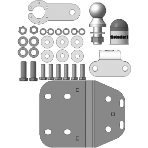 92513-FE MOTODOR Фаркоп с оцинкованным шаром на Toyota Land Cruiser Prado J150 2009-2023, Toyota Land Cruiser Prado J120 2002-2009, Toyota FJ Cruiser 2006-2014. Необходима подрезка бампера. Тип шара: FE. Нагрузки: 2500/100 кг, масса фаркопа 7,5 кг (без эл